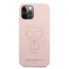 KARL LAGERFELD KLHCP12LSILTTPI IPHONE 12 PRO MAX 6,7" SILICONE IKONIK OUTLINE RÓŻOWY/PINK