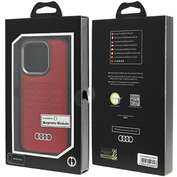 Audi Synthetic Leather MagSafe iPhone 15  Pro 6.1" czerwony/red hardcase AU-TPUPCMIP15P-GT/D3-RD