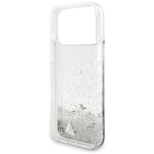Etui Guess Liq. Glitter Charms do iPhone 17 Pro Max srebrny
