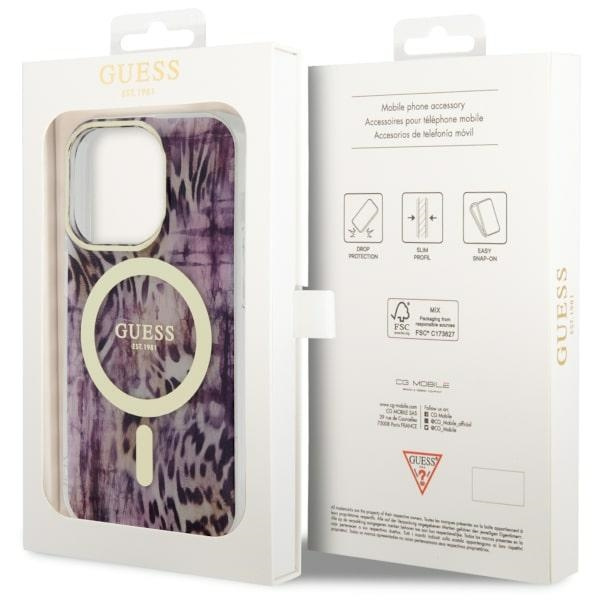 Guess GUHMP14XHLEOPWP iPhone 14 Pro Max6.7" różowy/pink hardcase Leopard MagSafe