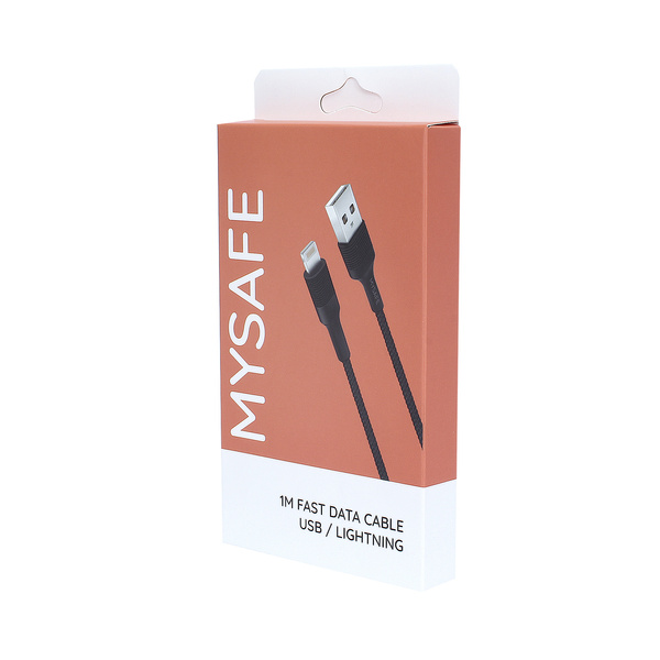 MYSAFE CABLE CL1M LIGHTNING USB 1M BLACK