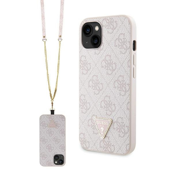 Guess GUHCP14XP4TDSCPP iPhone 14 Pro Max6.7" różowy/pink hardcase Crossbody 4G Metal Logo