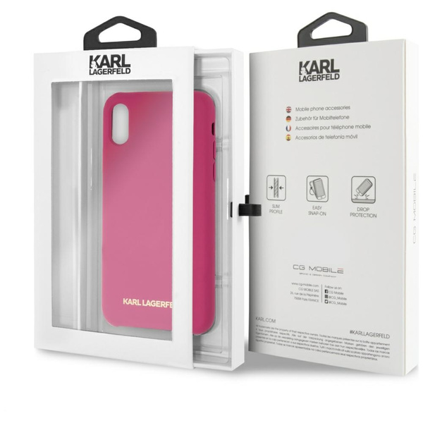 Karl Lagerfeld KLHCPXSLROG iPhone X/Xs hardcase fuksja/fushia Silicone