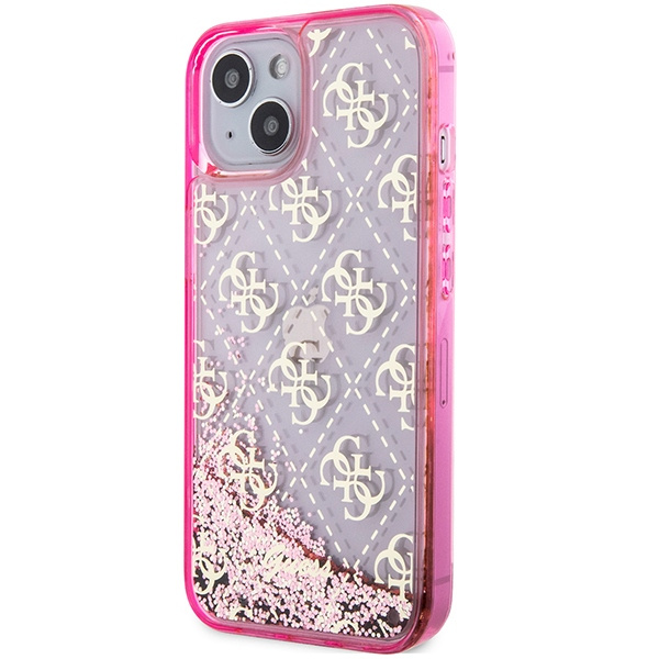 Guess GUHCP14SLC4PSGP iPhone 14 / 15 /13 6.1" różowy/pink hardcase Liquid Glitter 4G Transculent