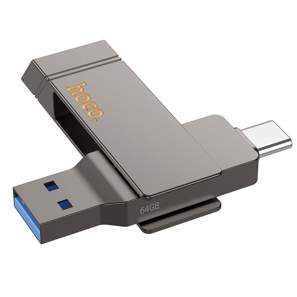 Pendrive 64GB USB 3.2 (USB A + USB C) Hoco UD15 szary