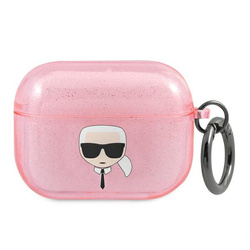 KARL LAGERFELD KLAPUKHGP AIRPODS PRO COVER PINK/PINK GLITTER KARL`S HEAD