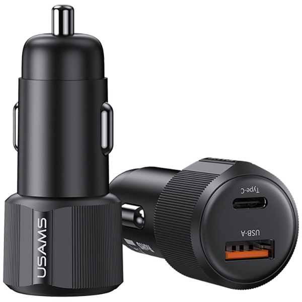 Ładowarka samochodowa USAMS YT Series    CC283 60W 1xUSB-A 1xUSB-C czarny