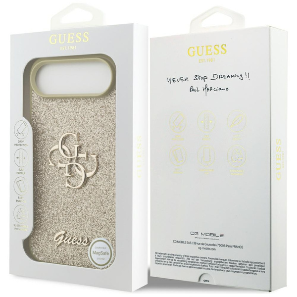 Etui Guess Fixed Glitter Big 4G do       iPhone Air złoty