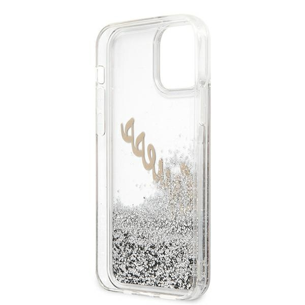Guess GUHCP12LGLVSSI iPhone 12 Pro Max6,7" srebrny/silver hardcase Glitter Vintage Script