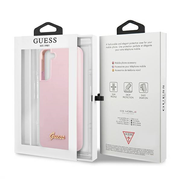 Guess GUHCS22MLSLMGLA S22+ S906lawenda/lavender hardcase Silicone Script Metal Logo