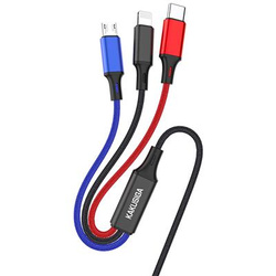Kabel USB 3 in 1 Kakusiga KSC-804 1.2m 3A - BLACK