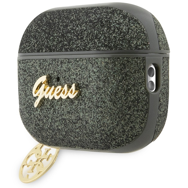 Guess GUAP2GLGSHA AirPods Pro 2 (2022/2023) cover zielony/kaki Glitter Flake 4G Charm