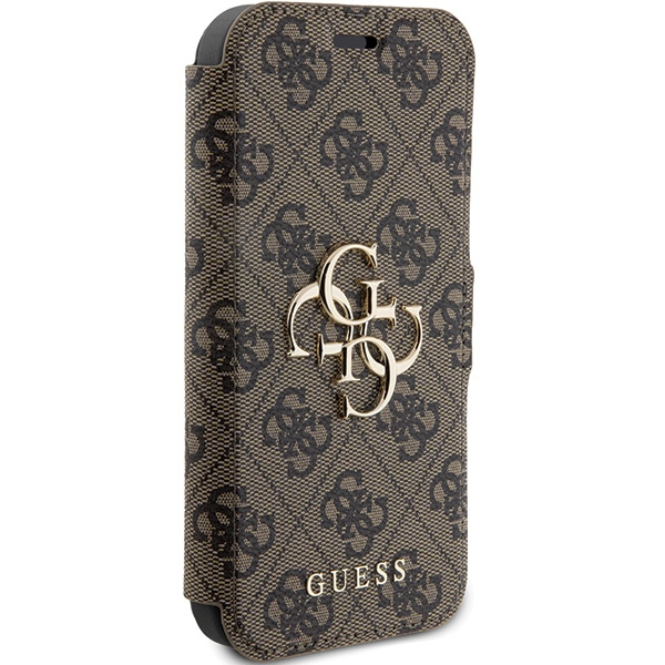 Guess GUBKP15L4GMGBR iPhone 15 Pro 6.1"brązowy/book book 4G Metal Logo
