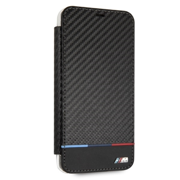 BMW BMTRBKI65PUCARTCBKiPhone XS Max  book czarny/black Carbon Tricolor Stripe