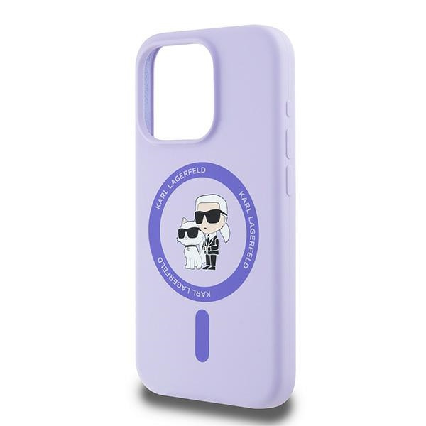 Karl Lagerfeld KLHMP15LSCMKCRHU iPhone 15 Pro 6.1" fioletowy/purple hardcase Silicone KC Heads Ring MagSafe