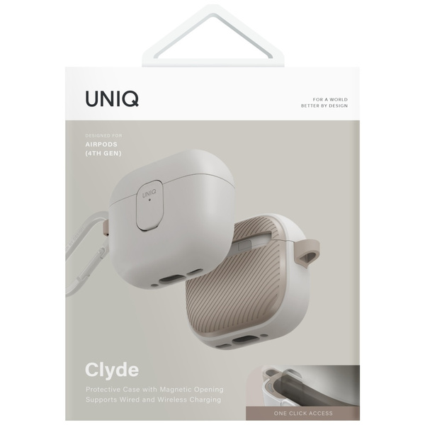 Etui UNIQ Clyde do AirPods 4 Lock Case   beżowy