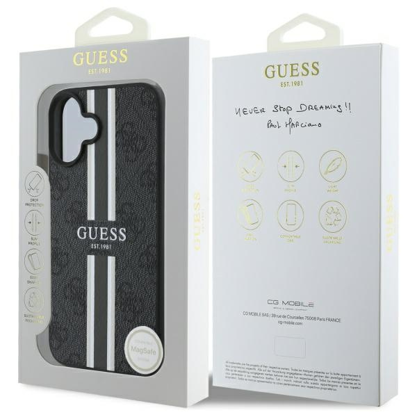 Guess GUHMP16SP4RPSK iPhone 16 6.1"      czarny/black hardcase 4G Printed Stripes MagSafe