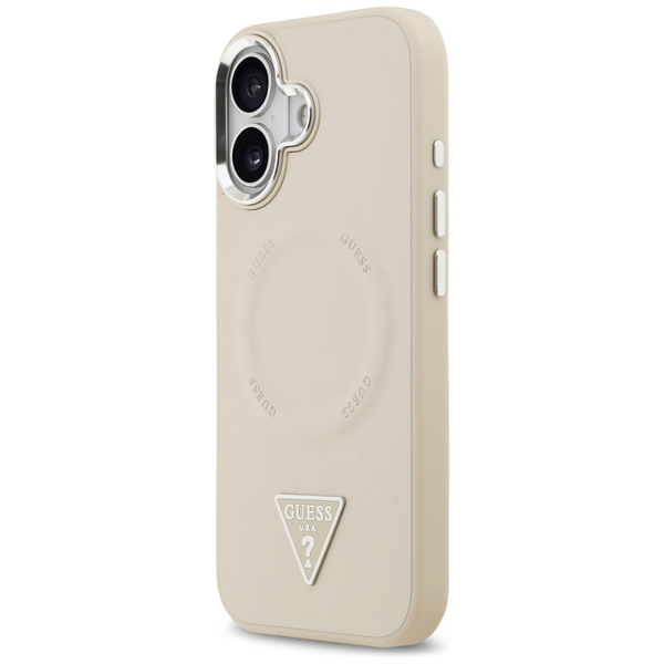 Etui Guess Triangle Logo MagSafe do      iPhone 17 beżowy