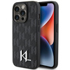 KARL LAGERFELD KLHCP15XPKLPKLK IPHONE 15 PRO MAX 6.7 "BLACK/BLACK HARDCASE LEATHER MONOGRAM HOT STAMP METAL LOGO