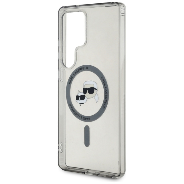 Etui Karl Lagerfeld Button Karl &         Choupette Heads Printed Logo MagSafe Samsung Galaxy S25 Ultra czarny