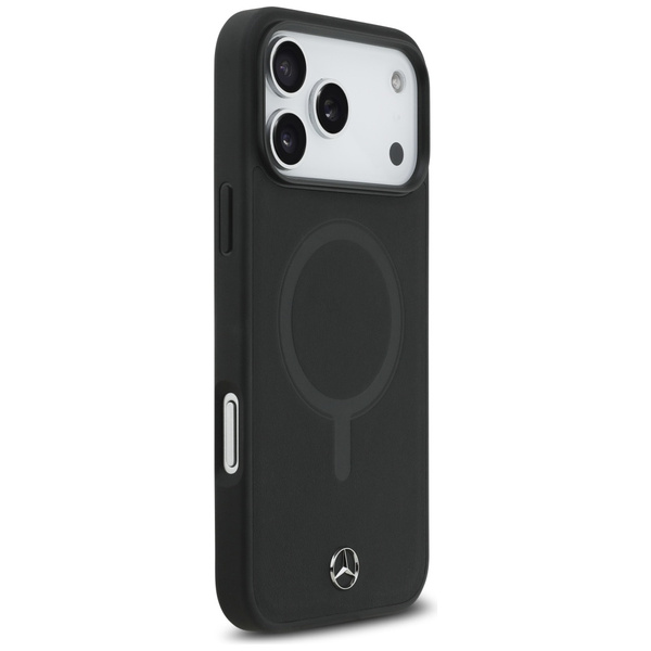Etui Mercedes Plain Smooth Leather       MagSafe do iPhone 17 Pro Max czarny