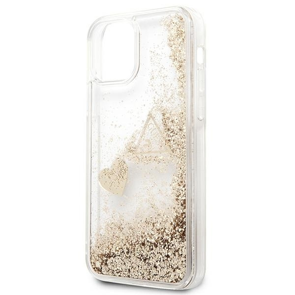 Guess GUOHCP12MGLHFLGO iPhone 12/12 Progold/złoty hardcase Glitter Charms