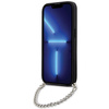 Etui Karl Lagerfeld Saffiano Monogram Chain na iPhone 14 Pro Max - srebrne