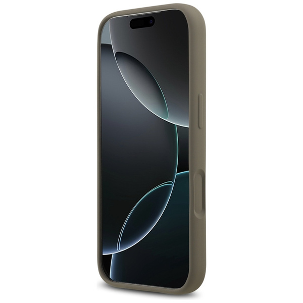 Etui Guess Silicone Big 4G Script do     iPhone 17 Pro Max brązowy