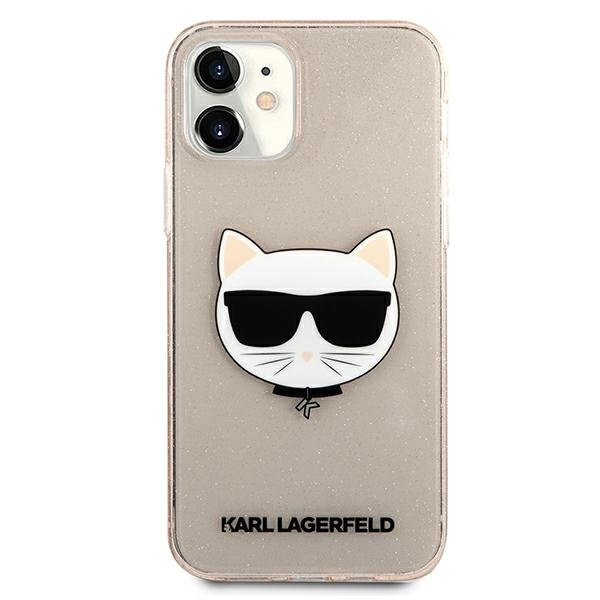 KARL LAGERFELD KLHCP12SCHTUGLGO IPHONE 12 MINI 5,4" ZŁOTY/GOLD HARDCASE GLITTER CHOUPETTE