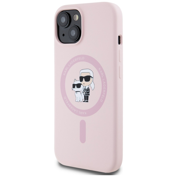 Etui Karl Lagerfeld Silicone             Karl&Choupette MagSafe do iPhone 15 różowy