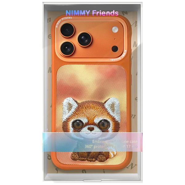 Etui Nimmy Big Eyed Pet 2.0 Raccoon do iPhone 17 Pro Max pomarańczowy