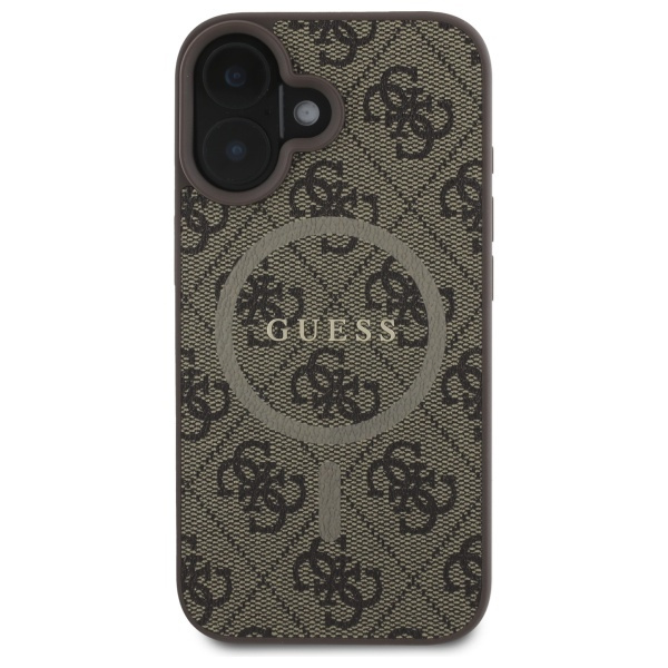 Guess GUHMP16SG4GFRW iPhone 16 6.1" brązowy/brown hardcase 4G Ring Classic Logo MagSafe