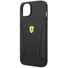 Etui Ferrari Leather Stamp Sides na iPhone 14 Plus - czarne