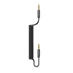 USAMS ADAPTER SPRING AUDIO JACK 3,5MM -3,5MM 1,2M CZARNY /BLACK SJ256YP01 (US-SJ256)