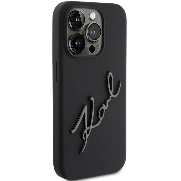 KARL LAGERFELD KLHCP15LSKSBMCK IPHONE 15 PRO 6.1" CZARNY/BLACK HARDCASE SILICONE KARL SCRIPT