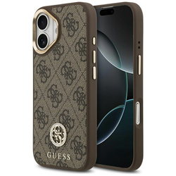 Etui Guess 4G Strass Logo MagSafe do iPhone 17 brązowy