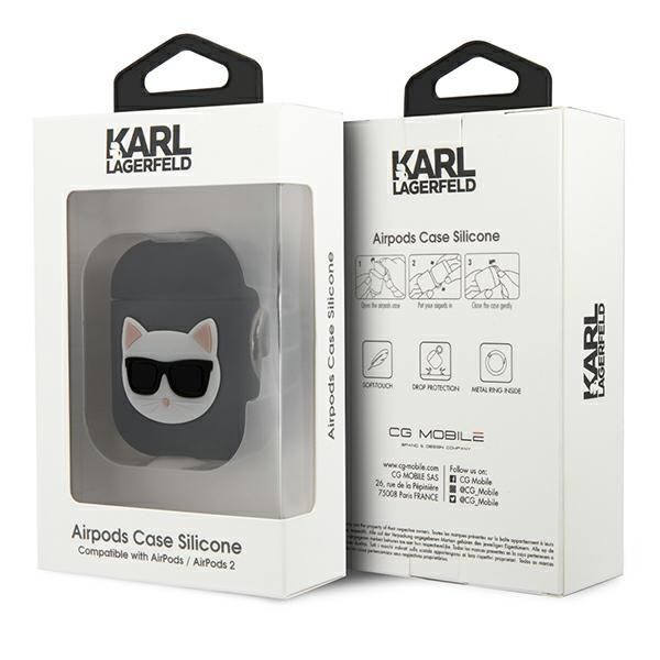 KARL LAGERFELD KLACA2SILCHBK AIRPODS 1/2 COVER BLACK/BLACK SILICONE CHOUPETTE