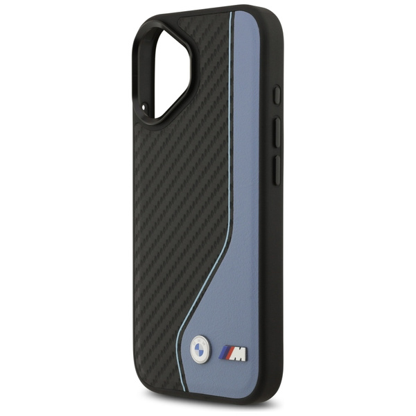 Etui BMW M Carbon Logo MagSafe do iPhone 17 niebieski