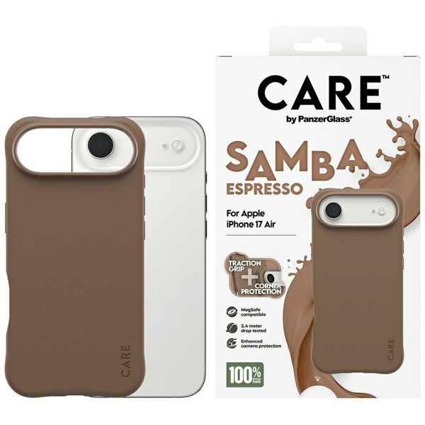 Etui CARE by PanzerGlass Fashionable     Samba MagSafe do iPhone Air espresso