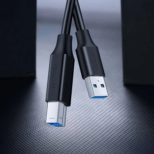 Kabel Ugreen US210 10372 do drukarki USB-A 3.0 / USB-B 5Gbps 2m - czarny