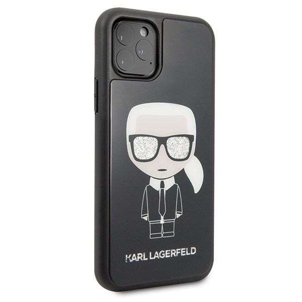 KARL LAGERFELD KLHCN58DLFKBK IPHONE 11 PRO CZARNY/BLACK HARD CASE ICONIC KARL GLITTER