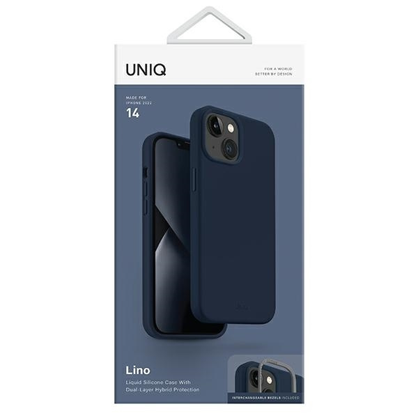 UNIQ etui Lino iPhone 14 / 15 / 13 6,1" niebieski/marine blue