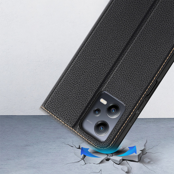 DUX DUCIS SKIN X2 CASE FOR XIAOMI REDMI NOTE 12 5G / POCO X5 5G COVER FLIP WALLET STAND BLACK