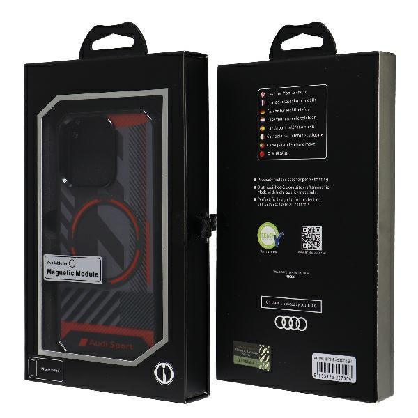 Audi IML Sport MagSafe Case iPhone 15  Pro 6.1" czarny/black hardcase AU-IMLMIP15P-RSQ/D2-BK