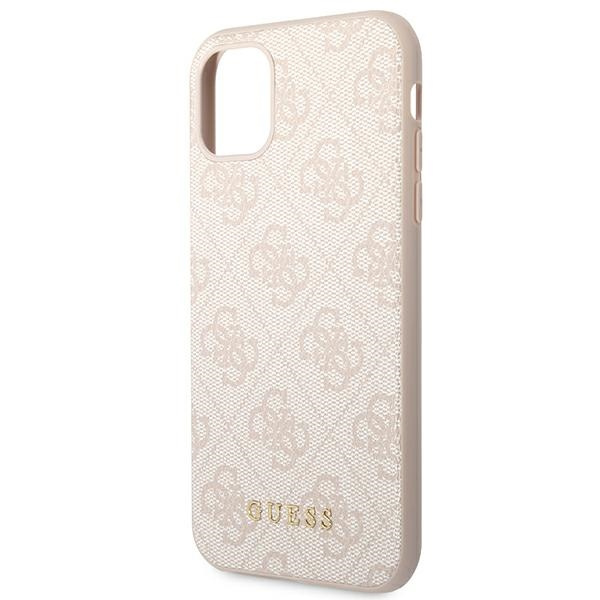 Guess GUHCN61G4GFPI iPhone 11 / Xr 6,1"różowy/pink hard case 4G Metal Gold Logo