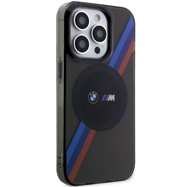 Case BMW BMHMP14XHDTK iPhone 14 Pro Max 6.7" grey/grey hardcase Tricolor Stripes MagSafe
