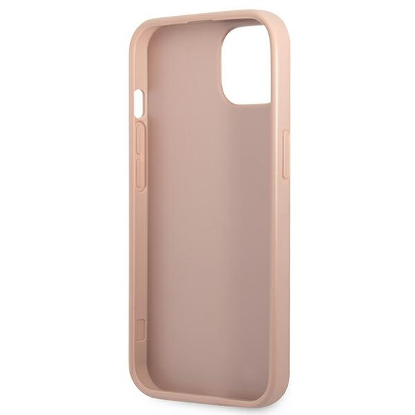 Guess GUHCP13SPSATPP iPhone 13 mini 5,4"różowy/pink hardcase SaffianoTriangle Logo Cardslot