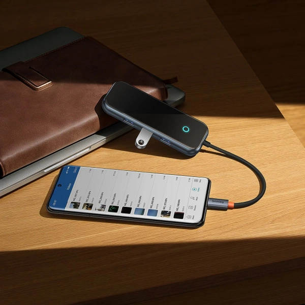 Baseus AcmeJoy HUB 4-port (USB-C to 1x USB-C PD&Data/3x USB3.0) dark gray (WKJZ010013)