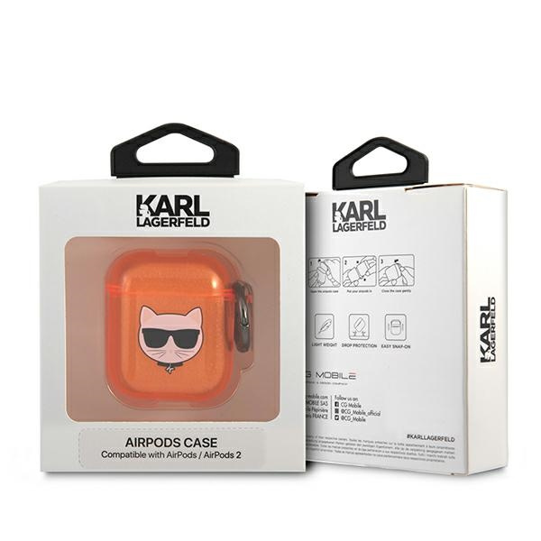 Karl Lagerfeld KLA2UCHFO AirPods 1/2cover pomarańczowy/orange Choupette
