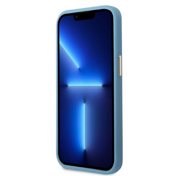 Guess GUHMP13MU4GPRB iPhone 13 / 14 / 156.1" niebieski/blue hard case 4G Logo Plate MagSafe